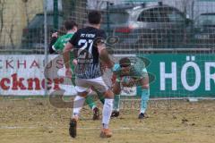 Bezirksliga - Saison 2024/25 - FC Gerolfing - FC Fatih Ingolstadt - David Simm (Nr.19 - FC Gerolfing) - Torwart Marco Ernhofer (Nr.22 - FC Fatih) - Foto: Meyer Jürgen