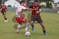 *** Bayernliga Nord - Saison 2025/26 - FC Ingolstadt 04 II - Jahn Regensburg II - Ognjen Draculic (Nr.9 - FC Ingolstadt II) - Schön Lenny weiss Regensburg - Foto: Meyer Jürgen