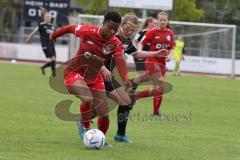 2. Fußball-Liga - Frauen - Saison 2022/2023 - FC Ingolstadt 04 - FFC Turbine Potsdam II - Lea Wolski (Nr.6 - FCI Frauen) - Aniwaa Louisa rot #20 Potsdam - Foto: Meyer Jürgen