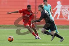 A-Junioren Bundesliga  - Saison 2023/24 - A-Junioren - FC Ingolstadt 04 - TSV 1860 München - Micah Ham (Nr.11 - FC Ingolstadt 04 A-Jugend) - Avdija Erion Torwart München - Foto: Meyer Jürgen