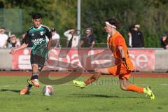 Bezirksliga - Saison 2025/26 - FC Fatih Ingolstadt - TSV Gaimersheim - Eron Dervisi (Nr.27 - TSV Gaimersheim) - Daniel Wolf Torwart Fatih - Foto: Meyer Jürgen