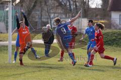 Kreisliga - Saison 2022/2023 - TSV Baar/Ebenhausen - SV Hundszell - Matthias Weinzierl blau #9 Hundszell - Markus Lindauer Torwart Ebenhausen - Foto: Meyer Jürgen