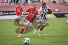 Bayernliga Nord - Saison 2026/27 - FC Ingolstadt 04 II - ASV Cham - Manuel Distl (Nr.9 - FCI II) - Felix Voigt rot Cham - Foto: Meyer Jürgen