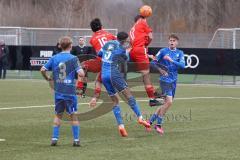 A-Junioren - Bundesliga Süd FC Ingolstadt 04 - TSG 1899 Hoffenheim - Moritz Wiezorrek (Nr.17 - FCI A-Junioren) - Giulio Conti (Nr.16 - FCI A-Junioren) -  Ottilinger Tim blau #5 Hoffenheim -  Foto: Meyer Jürgen