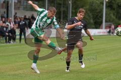 Landesliga - Saison 2025/26 - SV Manching - FC Memmingen II - Sebastian Graßl (Nr.10 - SV Manching) - Seitz Henry schwarz Memmingen  - Foto: Meyer Jürgen