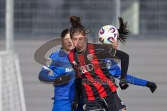 ***2. Bundesliga Frauen - Saison 2025/26 - FC Ingolstadt 04 Frauen - SV Meppen - Hagg Sarah blau Meppen  - Emma Kusch (Nr.9 - FC Ingolstadt Frauen I) - Foto: Meyer Jürgen