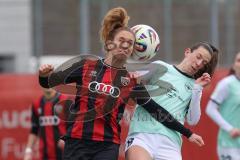 2. Bundesliga Frauen - Saison 2025/26 - FC Ingolstadt 04 Frauen - SG Andernach - Kossmann Lisa grün Andernach  - Leonie Haberäcker (Nr.27 - FC Ingolstadt Frauen I) - Foto: Meyer Jürgen