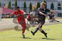 Bayernliga Süd - Saison 2021/2022 - FC Ingolstadt 04 II - SpVgg Hangkofen - David Udogu (#2 FCI) - Florian Sommersberger schwarz Hangkofen - Foto: Meyer Jürgen