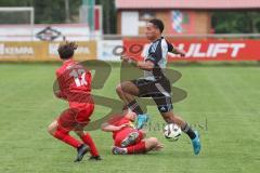 Kreisliga- Saison 2024/25- TSV Kösching - TSV Ober./Unterh.stadt-  - Manuell Hunner weiss Ober-/Unterh.stadt  - Marc Kocima rot Kösching - Pablo Krantz Blanco rot Kösching - Foto: Meyer Jürgen