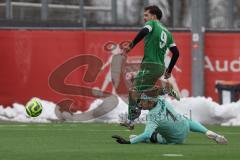 AUDI - Schanzer Amateurcup - Finale -  2026  - SV Hundszell - SV Denkendorf - Gabriel Hägel TW Hundszell - Marius Heß grün Denkendorf - Foto: Meyer Jürgen