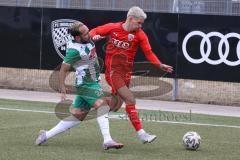 Bayernliga Süd - Saison 2022/2023 - FC Ingolstadt 04 - SV Schalding Heining - Thomas Rausch (Nr.18 - FCI II) - Weiss Dominik #24 Schalding - Foto: Meyer Jürgen