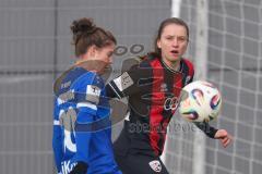 *** 2. Bundesliga Frauen - Saison 2025/26 - FC Ingolstadt 04 Frauen - SV Meppen - Stefanie Reischmann (Nr.24 - FC Ingolstadt Frauen I) - Schouwstra Chantal blau Meppen - Foto: Meyer Jürgen