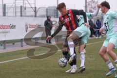 Bayernliga Nord - Saison 2024/25 - FC Ingolstadt 04 II - DJK Ammerthal - Din Alajbegovic (Nr.20 - FCI U21) - Daniel Gömmel blau Ammerthal - Foto: Meyer Jürgen