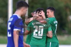 Bezirksliga - Saison 2023/2024 - SV Manching  - SV Lerchenau - Abou-Khalil Abdel (Nr.20 - SV Manching) schiesst den 1:1 Ausgleichstreffer - jubel - Foto: Meyer Jürgen