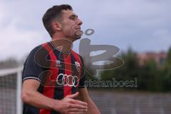 *** Bayernliga Nord - Saison 2025/26 - FC Ingolstadt 04 II - Jahn Regensburg II - Ognjen Draculic (Nr.9 - FC Ingolstadt II) mit dem 2:1 Führungstreffer - jubel - Foto: Meyer Jürgen