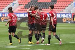 3. Liga - FC Ingolstadt 04 - TSV 1860 München - Elfmeter Tor Jubel Marcel Gaus (19, FCI) Björn Paulsen (4, FCI) Dennis Eckert Ayensa (7, FCI) Merlin Röhl (34, FCI)