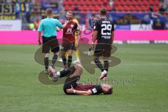 3.Liga - Saison 2023/2024 - FC Ingolstadt 04 -  1. FC Saarbrücken - Das Spiel ist aus - Simon  Lorenz (Nr.32 - FCI) - Foto: Meyer Jürgen