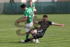 Kreisliga - Saison 2023/24 - Türkisch SV Ing - FC Gerolfing -  - Anastasios Porfyriadis grün Gerolfing - Daniel Drotleff schwarz Türkisch - Foto: Meyer Jürgen