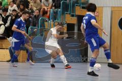 Lotto - Hallen - Bayerncup -  Saison 2022/2023 - TSV Gaimersheim - TSV Ober/Unterhaunstadt-  Denis Janjic weiss Gaimersheim schießt ein Tor - Jubel - -  Foto: Meyer Jürgen