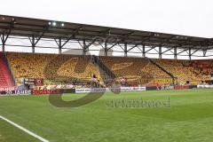 3. Liga; FC Ingolstadt 04 - SG Dynamo Dresden; Fan Fankurve Banner Fahnen Spruchband Dresden