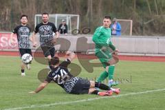 Bezirksliga - Saison 2024/25- FC Fatih - VFB Eichstätt II  - Marco Miskovic schwarz Fatih - Alexander Meier grün Eichstätt - Foto: Meyer Jürgen