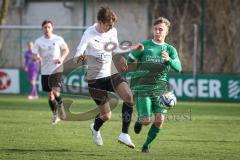 Bezirksliga - Saison 2025/26 - FC Gerolfing - SpVgg Altenerding - Jannik Obermaier weiss Altenerding - Lukas Achhammer (Nr.9 - FC Gerolfing) - Foto: Meyer Jürgen