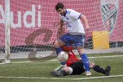 AUDI - Schanzer Amateur Cup 2023 - Finale - TSV Hohenwart - FC Mindelstetten - 5:3 - Marcel Kappelmaier weiss Mindelstetten - Maximilian Mitterhuber rot Hohenwart -  Foto: Meyer Jürgen