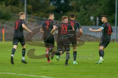 Bayernliga Süd - Saison 2021/2022 - FC Ingolstadt 04 II - SV Donaustauf - Götzendörfer Mario (#23 FCI) der zum 1:2 Anschlusstreffer trifft - jubel - Foto: Meyer Jürgen