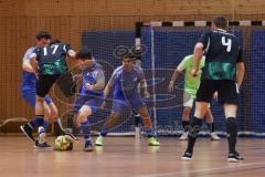 Hallenturnier Gaimersheim - Saison 2025/26 - TSV Gaimersheim - SV Hundszell - Nico von Swiontek Brzezinski schwarz Gaimersheim  - Leon Drees blau Hundszell - Foto: Meyer Jürgen