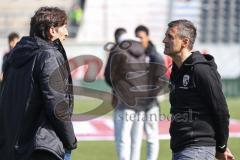 3. Liga; SV Meppen - FC Ingolstadt 04; vor dem Spiel Cheftrainer Michael Köllner (FCI) mit Sportdirektor Ivica Grlic  (FCI)