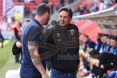 3. Liga; FC Ingolstadt 04 - Arminia Bielefeld; vor dem Spiel Sportdirektor Ivica Grlic  (FCI) Cheftrainer Mitch Kniat (AB)