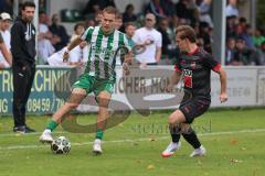 Landesliga - Saison 2025/26 - SV Manching - FC Sonthofen - Fabian  Neumayer (Nr.9 - SV Manching) - Holzapfel Jannik schwarz Sonthofen - Foto: Meyer Jürgen