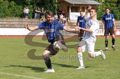 Kreisliga - Saison 2022/2023 - DJK Ingolstadt - SV Sandersdorf - Der 1:1 Ausgleichstreffer durch Manuel Recum blau Sandersdorf - jubel - Foto: Meyer Jürgen