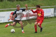 Kreisliga- Saison 2024/25- TSV Kösching - TSV Ober./Unterh.stadt-  - Amadeus Taubert weiss Ober-/Unterh.stadt  - Pablo Krantz Blanco rot Kösching - Foto: Meyer Jürgen