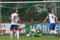 Toto-Pokal - Saison 2023/2024 - FC Gerolfing - TSV Rohrbach - Raymond Kreizer grün #4 Gerolfing - Alexander Deuschle Torwart Rohrbach - Foto: Meyer Jürgen