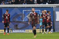 2.BL; Hamburger SV - FC Ingolstadt 04; Tor für Hamburg, Enttäuschung bei Marc Stendera (10, FCI) Thomas Keller (27, FCI) Nico Antonitsch (5, FCI)