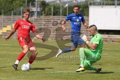 Bayernliga Nord - Saison 2023/2024 - FC Ingolstadt 04 - Würzburger FV 04 - Moritz Wiezorrek (Nr.15 - FCI U21) - Koob Andre Torwart Würzburg - Foto: Meyer Jürgen
