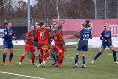 2. Fußball-Liga - Frauen - Saison 2022/2023 - FC Ingolstadt 04 - 1. FC Köln II - Fritz Anna-Lena (Nr.19 - FC Ingolstadt 04 ) - Zani Erjona (Nr.7 - FC Ingolstadt 04 ) beim Kopfball - Foto: Meyer Jürgen