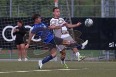 Freundschaftsspiel - Saison 2024/25 - FC Ingolstadt 04 II - TSV Rain/Lech  - Aurel Kuqanaj (Nr.27 - FCI U21) - Huck Lukas blau Rain/Lech - Foto: Meyer Jürgen