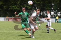 Bezirksliga - Saison 2024/25 - Freundschaftsspiel - FC Gerolfing - SV Kasing - Julien Bajer (Nr.14 - FC Gerolfing) - Jonas Götz (Nr.6 - SV Kasing) - Foto: Meyer Jürgen