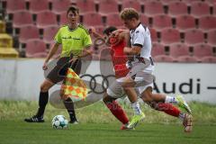 Bayernliga Nord - Saison 2026/27 - FC Ingolstadt 04 II - ASV Cham - Manuel Distl (Nr.9 - FCI II) - Michael Lamecker rot Cham - Foto: Meyer Jürgen