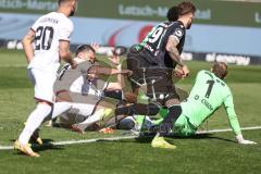 3. Liga; FC Ingolstadt 04 - Hannover 96 II; Torchance verpasst Mladen Cvjetinovic (19, FCI) Pascal Testroet (37, FCI) Uhlmann Eric (10 H96) Niklaus Jeremie (29 H96) Torwart Stahl Toni (1 H96) Yannick Deichmann (20, FCI)