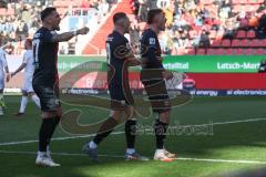 3. Liga - Saison 2024/25 - FC Ingolstadt 04 - 1. FC Saarbrücken - Der 1:0 Führungstreffer per Freisstoss von Benjamin Kanuric (Nr.8 - FCI) - jubel -  - XXXXX - Foto: Meyer Jürgen