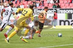 3. Liga; SV Sandhausen - FC Ingolstadt 04; Torchance verpasst David Kopacz (29, FCI) Torwart Königsmann Timo (22 SVS) Weik Jonas (31 SVS) Diekmeier Dennis (18 SVS)