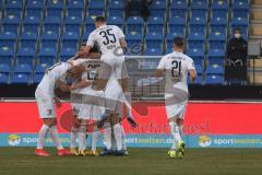 3. Liga - KFC Uerdingen 05 - FC Ingolstadt 04 - Tor 0:1 Jubel durch Stefan Kutschke (30, FCI) Filip Bilbija (35, FCI) Björn Paulsen (4, FCI) Tobias Schröck (21, FCI)