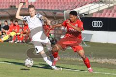 Bayernliga Süd - Saison 2022/2023 - FC Ingolstadt 04 -  TSV Dachau - Udogu David (Nr.2 - Fc Ingolstadt 04 II) - Brei Sebastian weiss Dachau - Foto: Meyer Jürgen