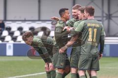 3. Liga; SC Verl - FC Ingolstadt 04; Tor Jubel Treffer 1:3 Benjamin Kanuric (8, FCI) Sebastian Grönning (11, FCI) Marcel Costly (22, FCI) Simon Lorenz (32, FCI) Tim Heike (9, FCI)