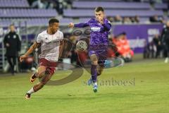 3. Liga; Erzgebirge Aue - FC Ingolstadt 04; Zweikampf Kampf um den Ball Marcel Costly (22, FCI) Zobel Tristan (25 Aue)