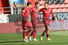 3. Liga; FC Ingolstadt 04 - 1. FC Saarbrücken; Tor Jubel Treffer Dennis Kaygin (10, FCI) Max Besuschkow (17, FCI) Marcel Costly (22, FCI)