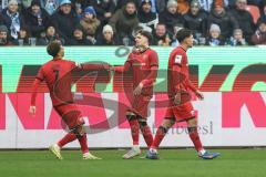 3. Liga; FC Ingolstadt 04 - TSV 1860 München; Tor Jubel Treffer 1:0 Dennis Kaygin (10, FCI) Ognjen Drakulic (30, FCI) Yann Sturm (7, FCI)